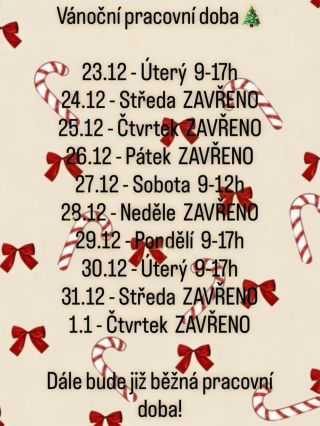 Vánoční pracovní doba🥰🎄🎁